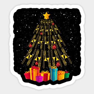 Funny Christmas Trombone Player Gifts Xmas Tree Sticker